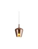 Lámpara Colgante de Campana Elsa cristal sin florón Ø22,5cm -Configurable- cobre
