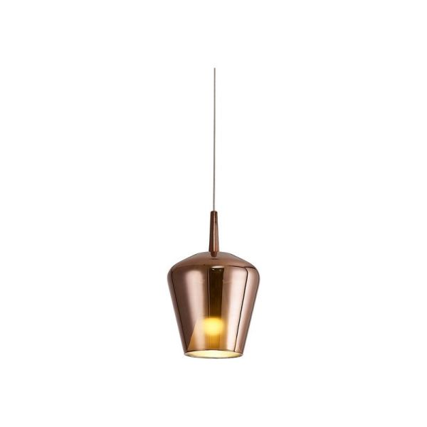 Lámpara Colgante de Campana Elsa cristal sin florón Ø22,5cm -Configurable- cobre