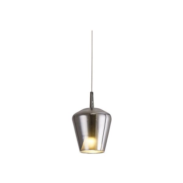 Lámpara Colgante de Campana Elsa cristal sin florón Ø22,5cm -Configurable- cromo