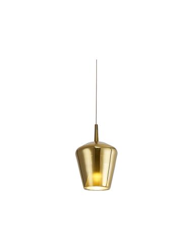 Lámpara Colgante de Campana Elsa cristal sin florón Ø22,5cm -Configurable- oro