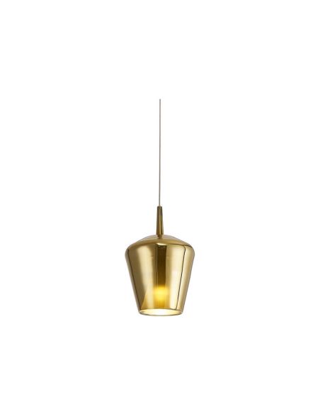 Lámpara Colgante de Campana Elsa cristal sin florón Ø22,5cm -Configurable- oro
