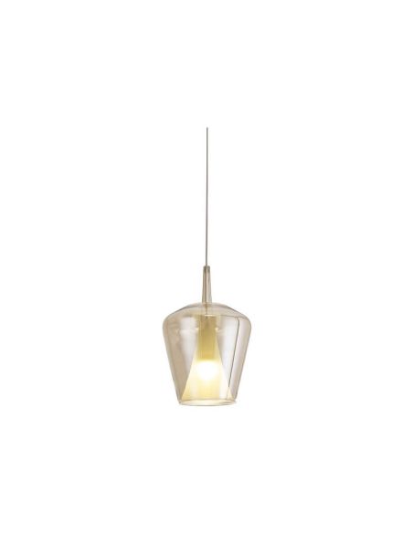 Lámpara Colgante de Campana Elsa cristal sin florón Ø22,5cm -Configurable- bronce