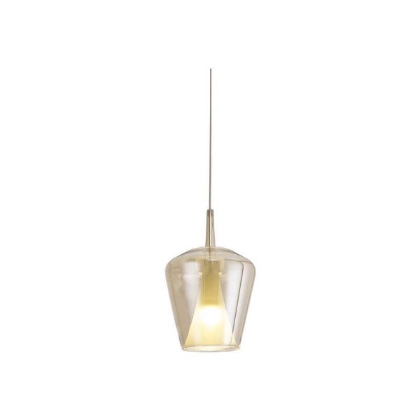 Suspension cloche Elsa verre sans rosace Ø22,5cm -Configurable- bronze