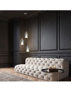 Candeeiro suspenso El Champ vidro sem tecto rosácea Elsa ø17cm -Configurável- transparente 2