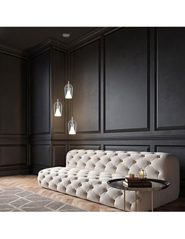 Lámpara Colgante de El Champ cristal sin florón Elsa ø17cm -Configurable- transparente ambiente