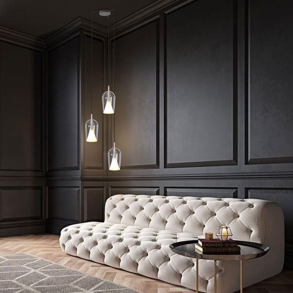 Lámpara Colgante de El Champ cristal sin florón Elsa ø17cm -Configurable- transparente ambiente