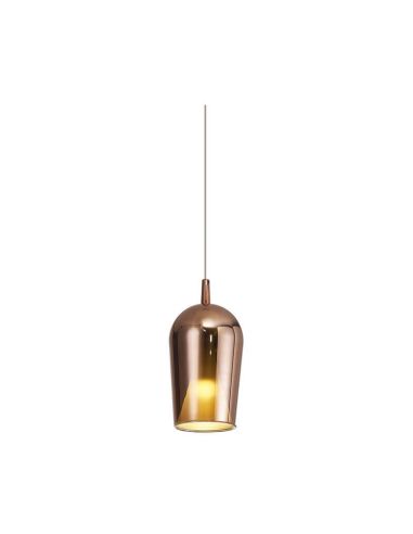 Luminária pendente El Champ vidro sem teto roseta Elsa ø17cm -Configurável- cobre