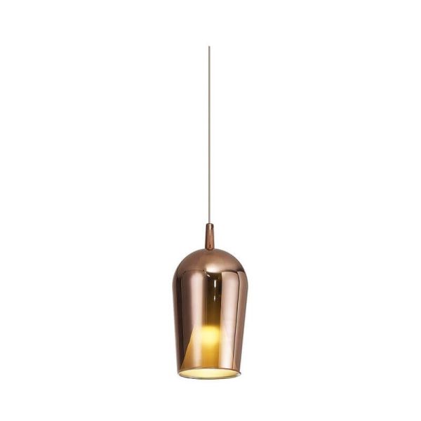 Lámpara Colgante de El Champ cristal sin florón Elsa ø17cm -Configurable- cobre