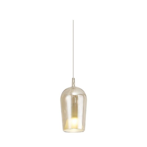 Luminária pendente El Champ vidro sem teto rosa Elsa ø17cm -Configurável- Bronze