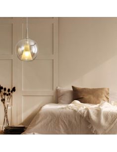 Lámpara Colgante de Bola de cristal Elsa oro ø25cm  E27 2