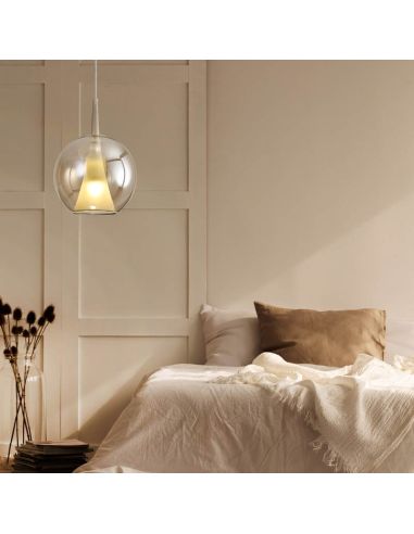 Luminária Pendente Elsa Gold Glass Ball ø25cm E27 Ambiente