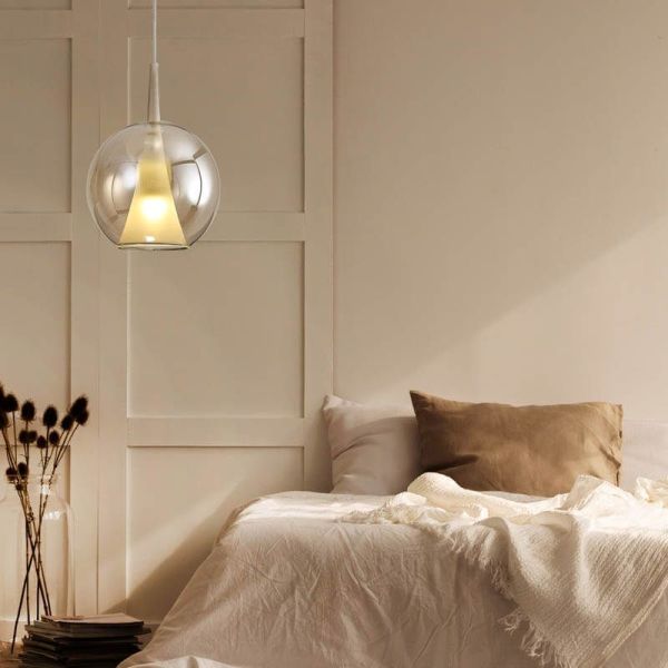 Suspension boule en verre Elsa dorée ø25 cm E27 Ambient