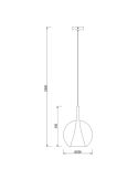 Lámpara Colgante de Bola de cristal Elsa oro ø25cm  E27 medidas