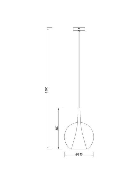 Lámpara Colgante de Bola de cristal Elsa oro ø25cm  E27 medidas