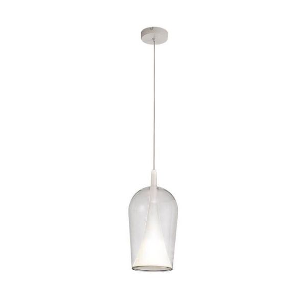 Lámpara Colgante de El Champ cristal Elsa blanco ø17cm