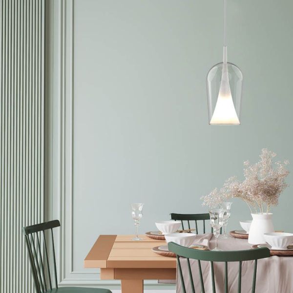 Lámpara Colgante de El Champ cristal Elsa blanco ø17cm  ambiente