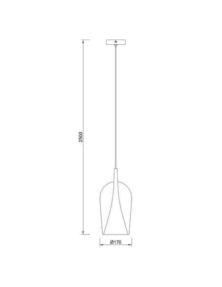 Lámpara Colgante de El Champ cristal Elsa blanco ø17cm  medidas