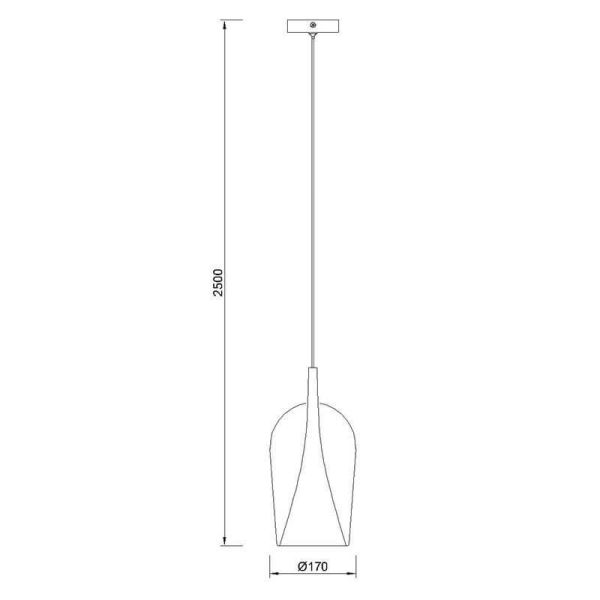 Suspension El Champ, cristal blanc Elsa, dimensions ø17 cm