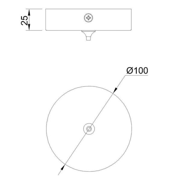 Florón de techo para Lámparas colgantes Colección Elsa 1 Luz, de metal blanco, oro, cromo, negro Ø 10cm -Configurable- medidas