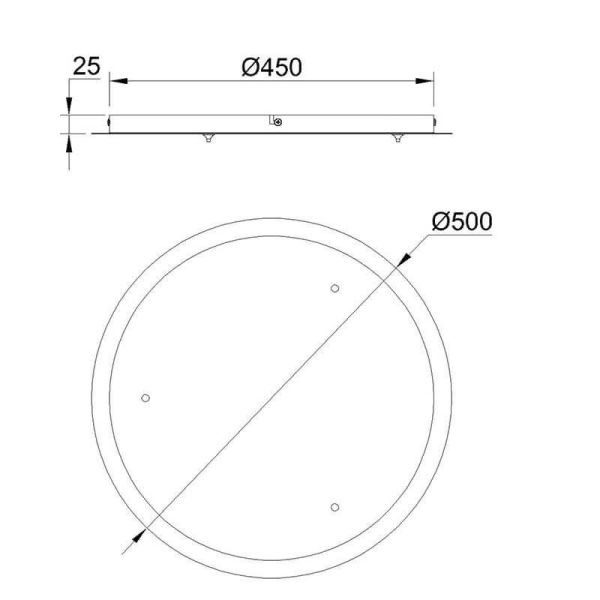 Florón de techo para Lámparas colgantes Colección Elsa 3 Luces, de metal blanco, oro, cromo, negro Ø 52cm -Configurable- medidas