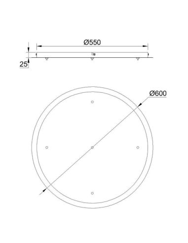 Florón de techo para Lámparas colgantes Colección Elsa 5 Luces, de metal blanco, oro, cromo, negro Ø 62cm -Configurable- medidas
