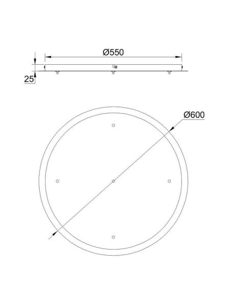Rosace pour suspensions Elsa Collection 5 Lumières, métal blanc, or, chrome, noir Ø 62cm -Configurable- mesures