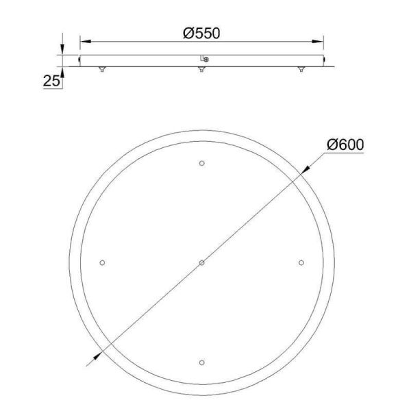 Rosace pour suspensions Elsa Collection 5 Lumières, métal blanc, or, chrome, noir Ø 62cm -Configurable- mesures