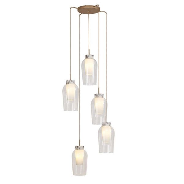 Suspension Crystal Nora 5 Lights the...