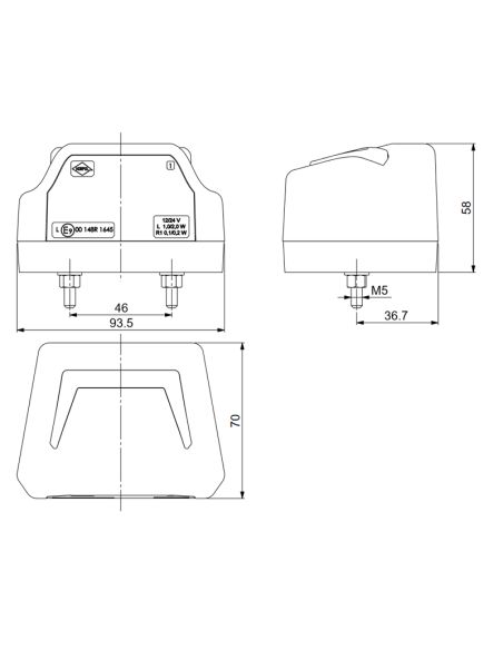 Éclairage de plaque d'immatriculation avec feu de position LED Neon Approved 12/24V LTD 2834 L R1 Horpol | leonleds