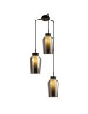 Candeeiro suspenso de cristal Nora 3 Lights E27 base redonda Ø 53cm - mármore preto/claro