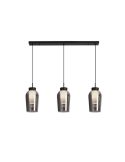 Lámpara de Techo Colgante de cristal Nora 3 Luces E27 base recta 18 cm - negro/mármol
