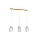 Suspension cristal Nora 3 Lumières E27 culot droit 18 cm - or/blanc