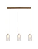 Lámpara de Techo Colgante de cristal Nora 3 Luces E27 base recta 18 cm - oro/blanco luz