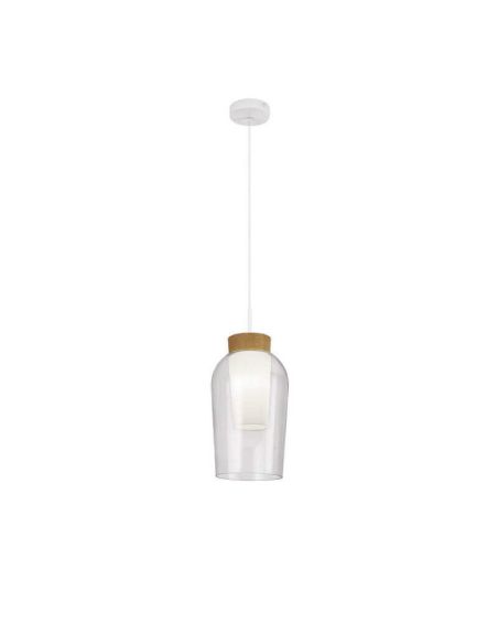 Lámpara de Techo Colgante Nora E27 - blanco/madera