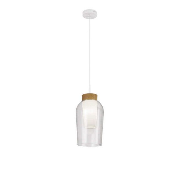 Lámpara de Techo Colgante Nora E27 - blanco/madera