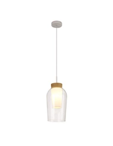 Lámpara de Techo Colgante Nora E27 - blanco/madera luz