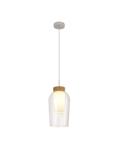 Lámpara de Techo Colgante Nora E27 - blanco/madera luz