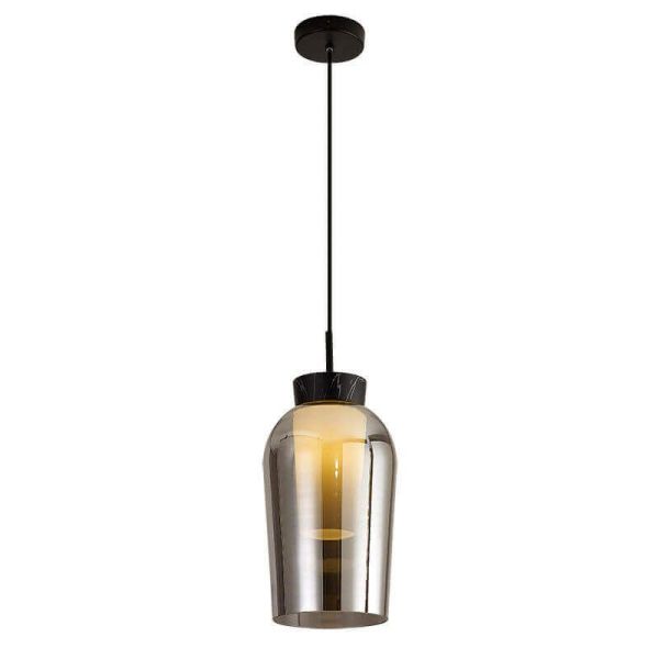 Lámpara de Techo Colgante Nora E27 - negro/mármol luz