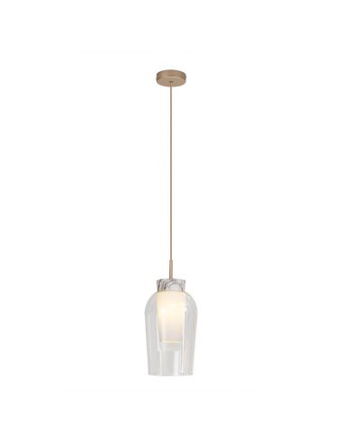 Plafonnier suspendu Nora E27 - or/blanc