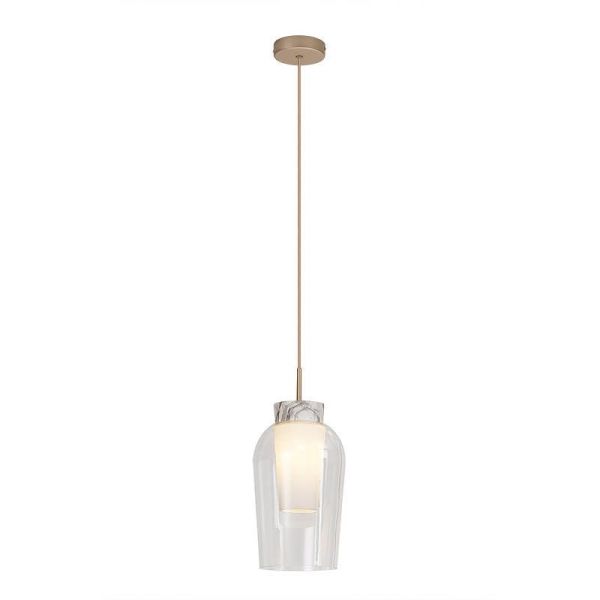 Lámpara de Techo Colgante Nora E27 - oro/blanco luz