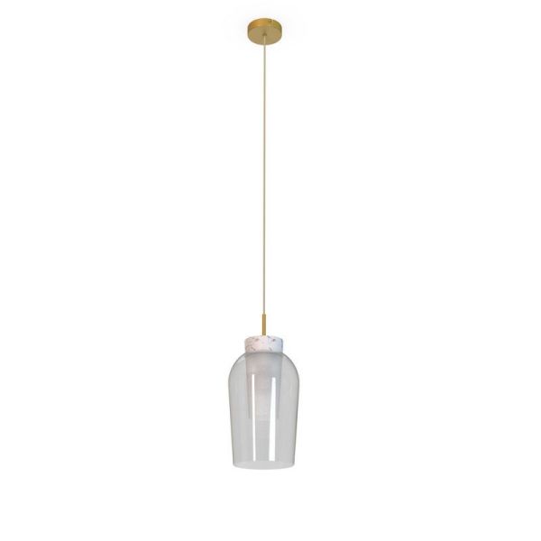 Plafonnier suspendu Nora E27 - or/blanc