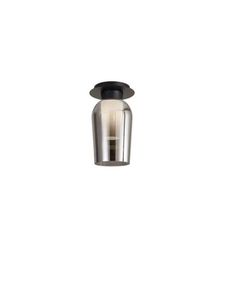 Nora teto de vidro luz semi-embutida E27 Ø18 cm - preto/mármore