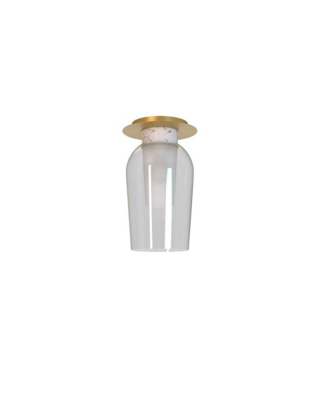 Crystal Ceiling semi-plafonnier Nora E27 Ø18 cm - or/blanc