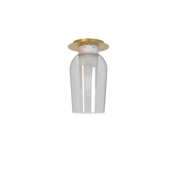 Crystal Ceiling semi-plafonnier Nora E27 Ø18 cm - or/blanc