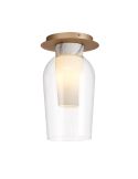 Crystal Ceiling semi-plafonnier Nora E27 Ø18 cm - or/blanc clair