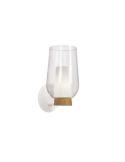 Aplique de pared Nora de cristal 1 Luz E27 - blanco/madera