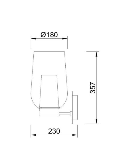 Aplique de pared Nora de cristal 1 Luz E27 - blanco/madera, negro/mármol, oro/blanco