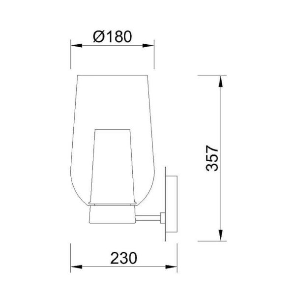 Aplique de pared Nora de cristal 1 Luz E27 - blanco/madera, negro/mármol, oro/blanco