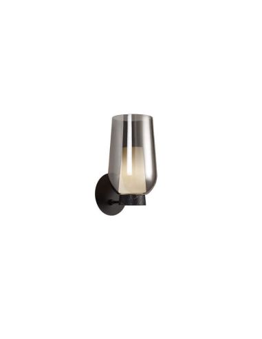 Applique en verre Nora 1 lumière E27 - noir/marbre