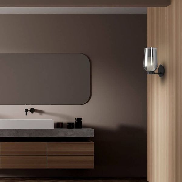 Arandela de vidro Nora 1 Light E27 - mármore preto/ambiente